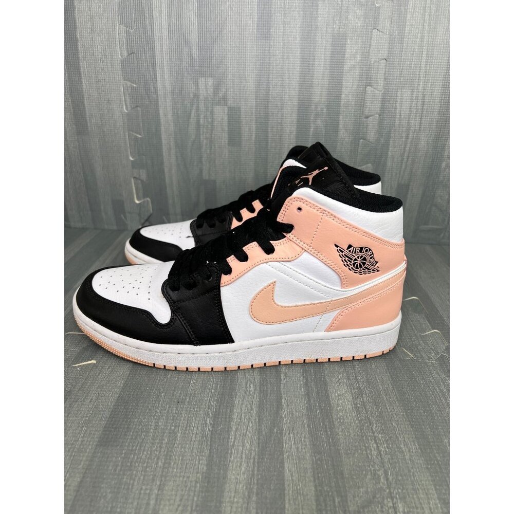 Nike Air Jordan 1 Mid Shoes 'Crimson Tint' White Pink 554724-133 Men's Size 8.5